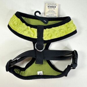 East Side Collection Dimple Plush Dog Harness Size M Parrot Green